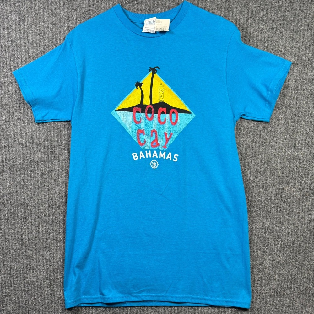 Royal Caribbean Coco Cay Perfect Day T-Shirt Adult Small Turquoise Bahamas NWT